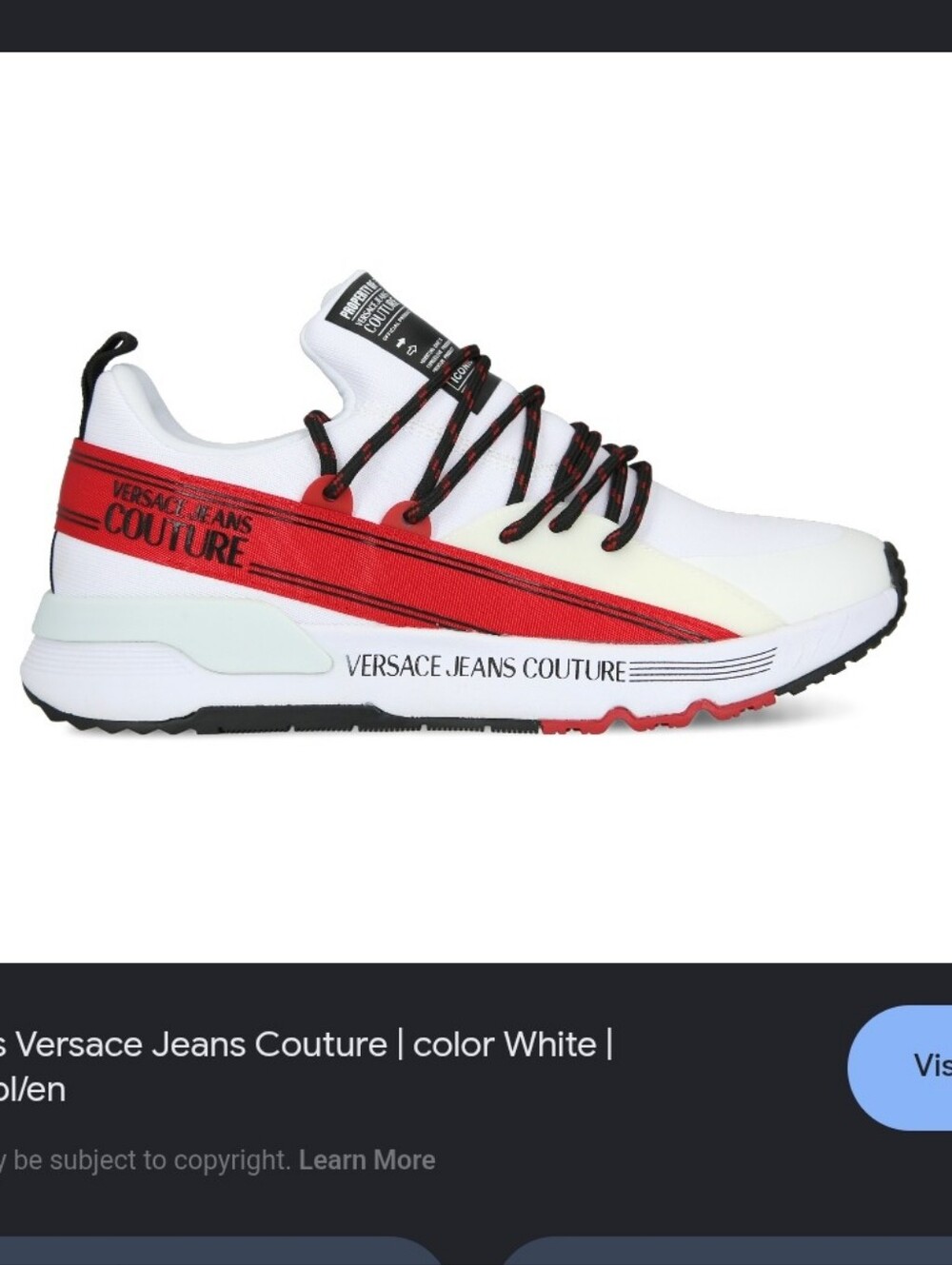 Versace Jeans Collection Men's White and Red Sneakers